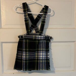 Made in Ireland Plaid Suspender Skirt / Pinafore